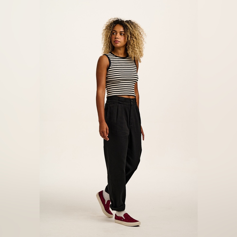 Lucy & Yak Black High-Waist Relaxed Trousers
